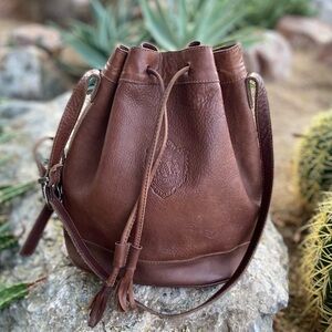 UNISA Leather Drawstring Bucket Bag 💠 Beautiful